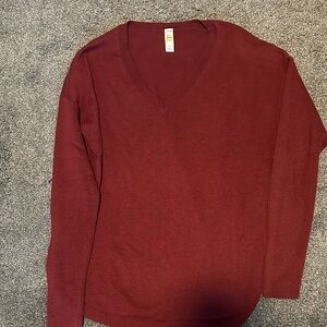 Lole Women's V-Neck Sweater - Deep Red